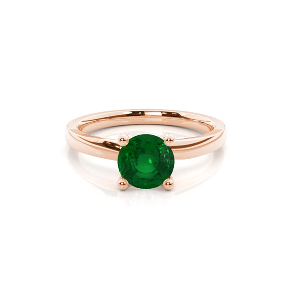 Round Prong Setting Emerald Engagement Ring