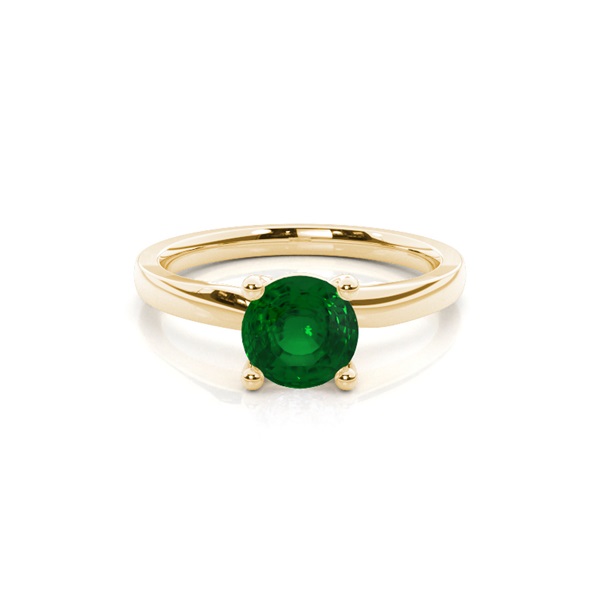 Round Prong Setting Emerald Engagement Ring