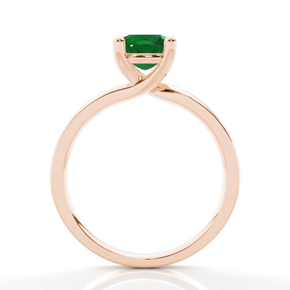 Smaragd Verlobungsring Mit Runder Krappenfassung