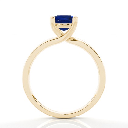 Runder Blauer Saphir Verlobungsring Mit Krappenfassung