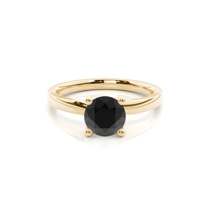 Gelbgold Schwarze Diamanten Verlobungsringe