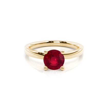 Round Prong Setting Ruby Engagement Ring