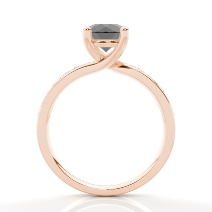 Rotgold Schwarze Diamanten Verlobungsringe