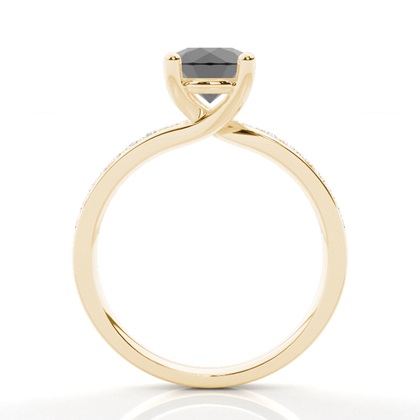 Gelbgold Schwarze Diamanten Verlobungsringe