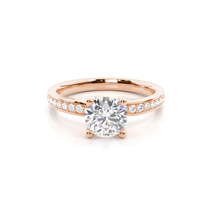 Rose Gold Side Stone Diamond Engagement Rings