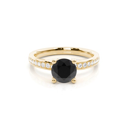 Gelbgold Schwarze Diamanten Verlobungsringe