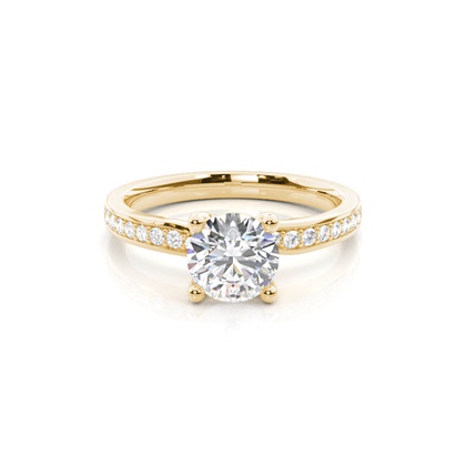 Yellow Gold Side Stone Diamond Engagement Rings