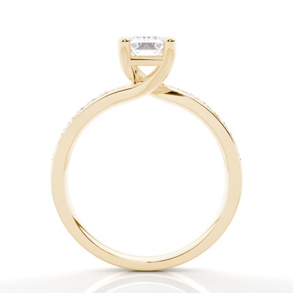 Moissanit Verlobungsring in einer Krappenfassung mit Schulter Diamanten