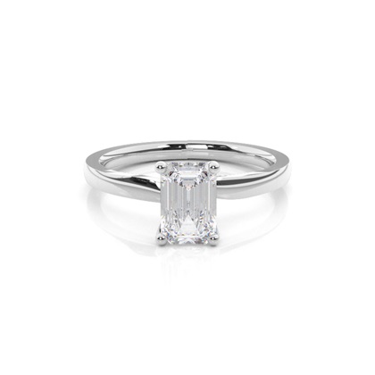 White Gold Moissanite Engagement Ring