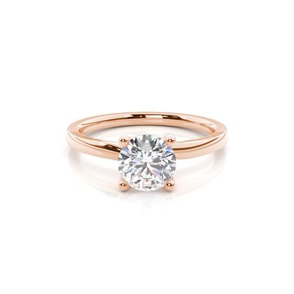 Rose Gold Solitaire Diamond Rings