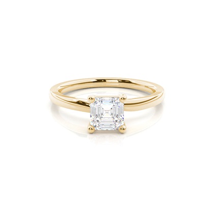 Asscher Gelbgold Diamantringe