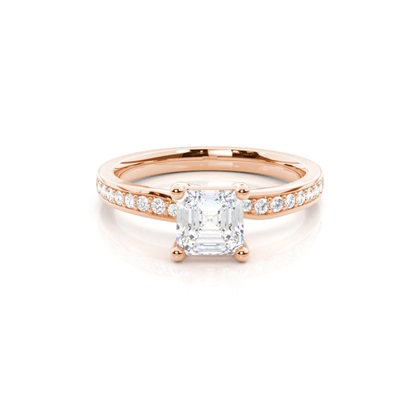 Asscher Rotgold Diamantringe