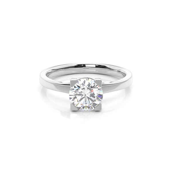 4 Prong Setting Plain Engagement Ring