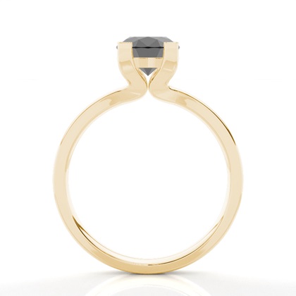 Yellow Gold Black Diamond Engagement Rings