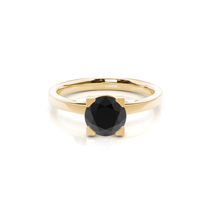 Yellow Gold Black Diamond Engagement Rings