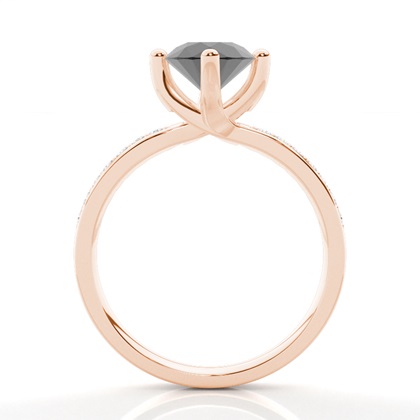 Rotgold Schwarze Diamanten Verlobungsringe