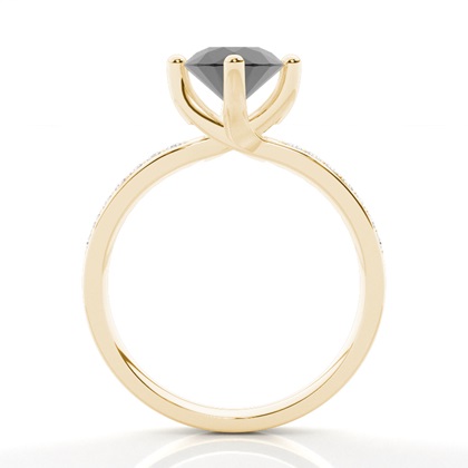 Gelbgold Schwarze Diamanten Verlobungsringe