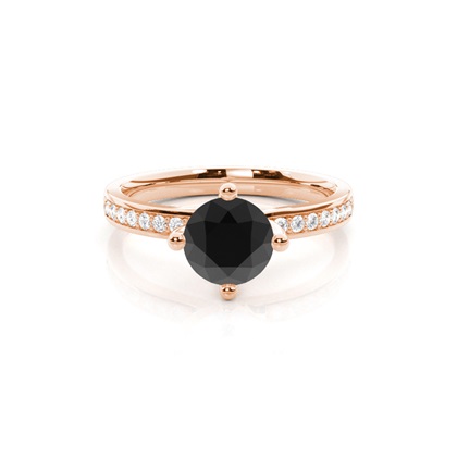 Rotgold Schwarze Diamanten Verlobungsringe