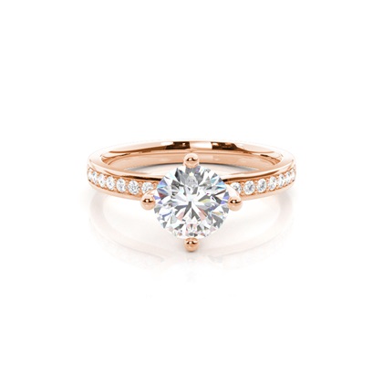 Rose Gold Side Stone Diamond Rings