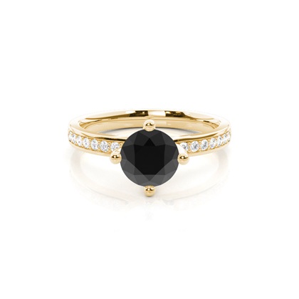 Gelbgold Schwarze Diamanten Verlobungsringe