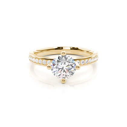 Yellow Gold Side Stone Diamond Rings