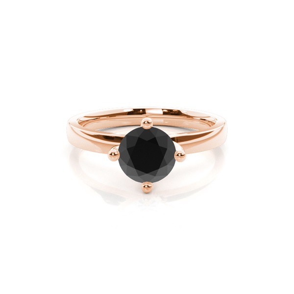 4 Prong Setting Plain Engagement Black Diamond Ring