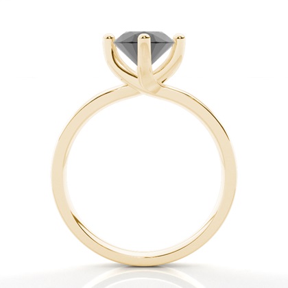 Yellow Gold Black Diamond Engagement Rings