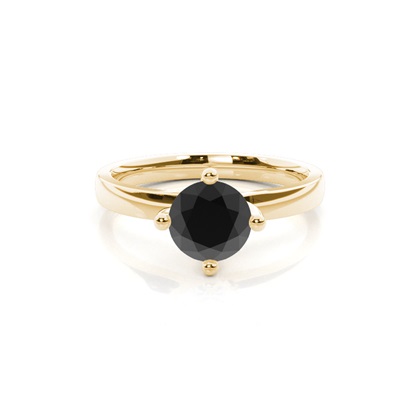 Yellow Gold Black Diamond Engagement Rings