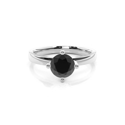 Schwarzer Diamant Verlobungsring in einer 4er-Krappenfassung