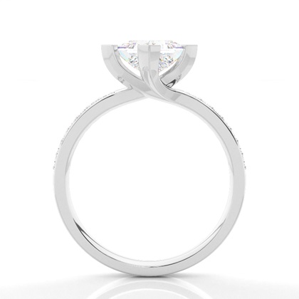 Princess Side Stone Diamond Rings