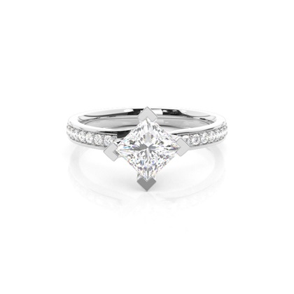 Princess Side Stone Diamond Rings