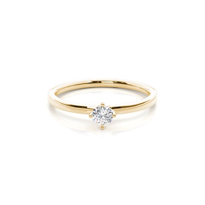 Yellow Gold Dainty Diamond Engagement Rings