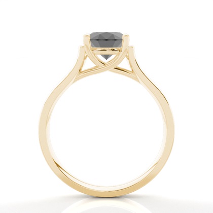 Yellow Gold Black Diamond Engagement Rings