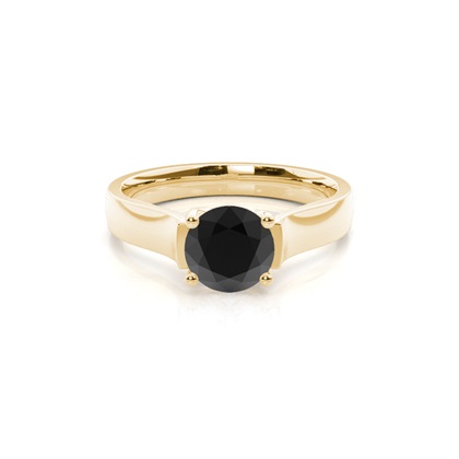 Yellow Gold Black Diamond Engagement Rings