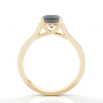 Yellow Gold Black Diamond Engagement Rings
