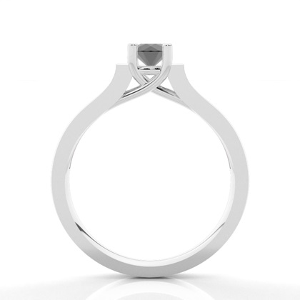 4 Prong Setting Studded Side Stone Engagement Black Diamond Ring