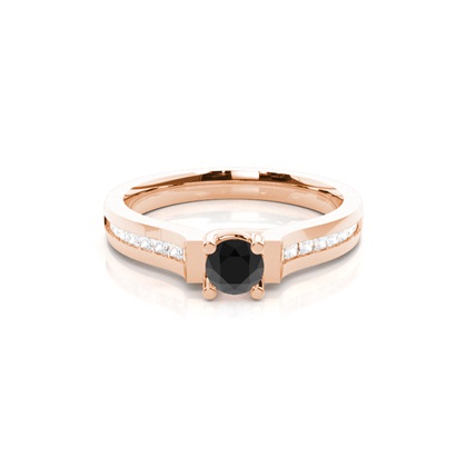 Rotgold Schwarze Diamanten Verlobungsringe