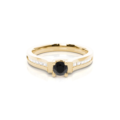 Gelbgold Schwarze Diamanten Verlobungsringe