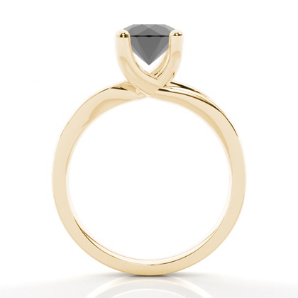 Yellow Gold Black Diamond Engagement Rings