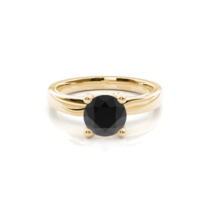 Yellow Gold Black Diamond Engagement Rings