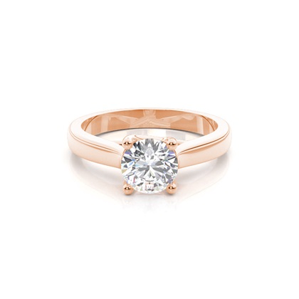 Rose Gold Solitaire Diamond Rings