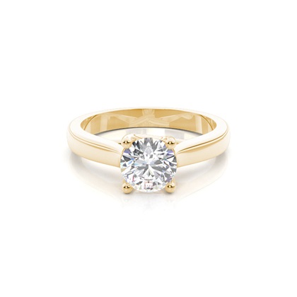 Yellow Gold Solitaire Diamond Rings 