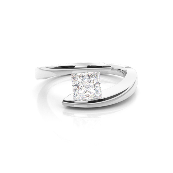 White Gold Round Diamond Engagement Ring