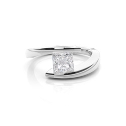 White Gold Moissanite Engagement Ring