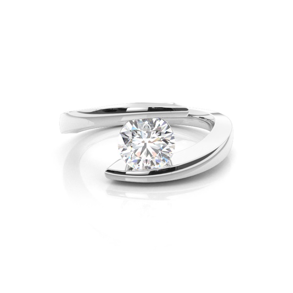 White Gold Round Diamond Engagement Ring