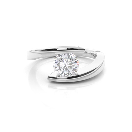 White Gold Moissanite Engagement Ring