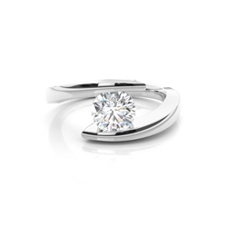 White Gold Round Diamond Engagement Ring