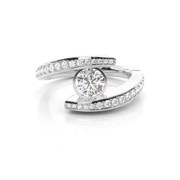 4 Prong Setting Side Stone Engagement Ring