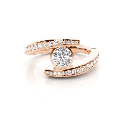 Rose Gold Side Stone Diamond Rings