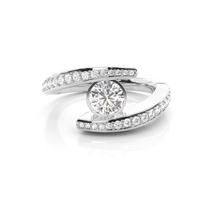 4 Prong Setting Side Stone Engagement Ring